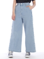 フリンジデニムワイドPT/BLUE