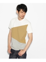 【汗染み防止・防菌防臭】カラーブロッキングTシャツ/ホワイト(501)