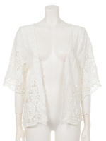 【ANAP】コットンレースカーディガン/O.WHT