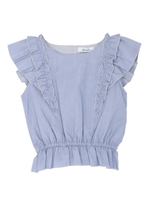 【sw】刺繍ギャザーラッフルブラウス/オフホワイト