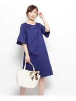 フレアスリーブAラインワンピース/オレンジ(067)