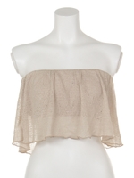 フレアチューブトップス/ベージュ