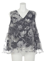 オーガンジーフラワートップス/NAVY