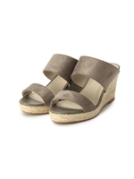 スウェード調ストラップウェッジサンダル/イエロー系(034)