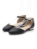 セパレートローヒールパンプス/ブラック