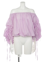 ドローストリング２WAYブラウス/BLUE