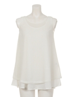 ノースリフレアチュニックTOP/BLK