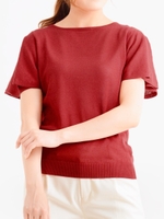 フレアー5分袖プルオーバー/ブラウン