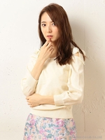 肩リボンカーディガン/イエロー