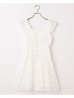 レースプリーツワンピース/ホワイト