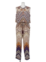 (IMOGENE)幾何学柄オールインワン/BEIGE LT