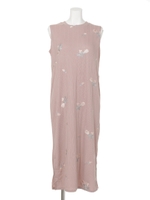 【chille anap】花刺繍リブワンピース/IV