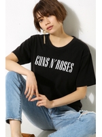 【AZUL by moussy】GUNSロゴモチーフ半袖TシャツMOOK番号93092/BLK