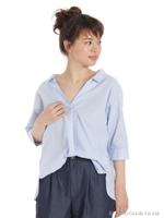 バックVスキッパーシャツ/ライトブルー