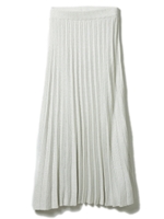 ラメニットプリーツスカート/ホワイト
