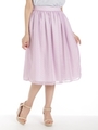 レモン柄ギャザーフレアースカート/パープル