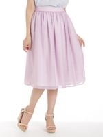 レモン柄ギャザーフレアースカート/パープル