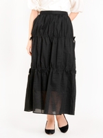 コットンギャザーマキシスカート/オフ