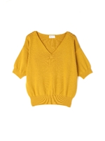 《BLANCHIC》ベーシックＶニット４５/マスタード(060)