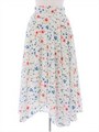 夏花柄イレヘムロングスカート/ホワイト