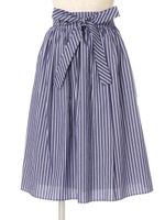 【F i.n.t】ウエストリボンギャザースカート/KHAKI