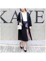 ノーカラ―ボンディングカーディガン/ブラック