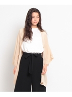 袖透かしニットカーディガン/マスタード(033)