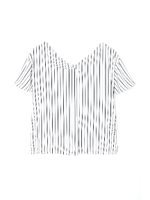 ストライプゆるブラウス/アイスブルー(110)