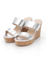 ワイドストラップコルクウェッジサンダル/PINK