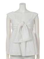 コットンレースキャミブラウス/WH