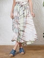 レーヨンスパイラルTieDye イレギュラーヘムスカート/ネイビー