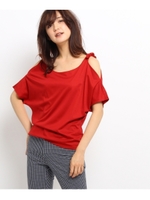 [S]スムースコットンカットアウトショルダー/ホワイト(002)