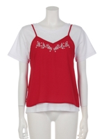 2WAY T/S×刺繍キャミSET/RED