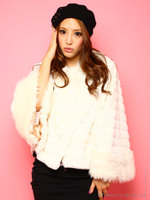 フェイクファーカットデザインポンチョ/オフ