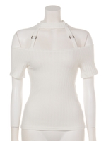 リングチョーカートップス/ホワイト