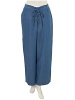 デニムレースアップワイドパンツ/ピンク