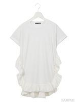 ラウンドフリルＴワンピ/ホワイト