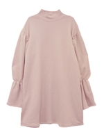 袖フリルスウェットワンピース/black