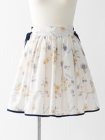 パイピングフラワースカート/ピンク