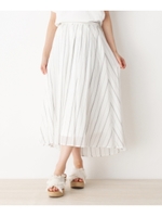 〔洗える〕ミモレ丈ギャザースカート/ホワイト系(302)