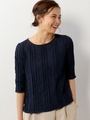 〓★JOC エアリーブロード レースブラウス/NAVY