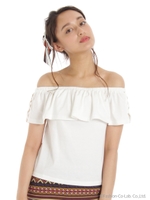 クロススリーブオフショルTOPS/WH