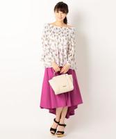 イレギュラーヘムスカート(無地/ストライプ)