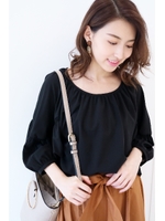 バタフライギャザースリーブブラウス/イエロー(060)