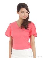 バックリボンブラウス/キャメル