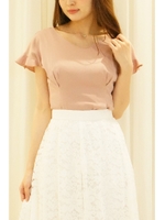 ジョーゼットウエストリボンブラウス/ピンク1(091)