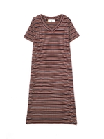 ランダムボーダーTeeワンピ−ス/ホワイト1(031)