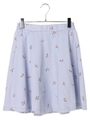 ・刺繍スカート/サックスブルー
