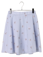 ・刺繍スカート/サックスブルー