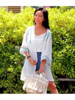 【ANAP】カラー刺繍シフォンガウン/オレンジ(011)